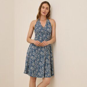 ❤️❤️❤️Pact Organic Cotton Fit & Flare Gathered Halter Dress